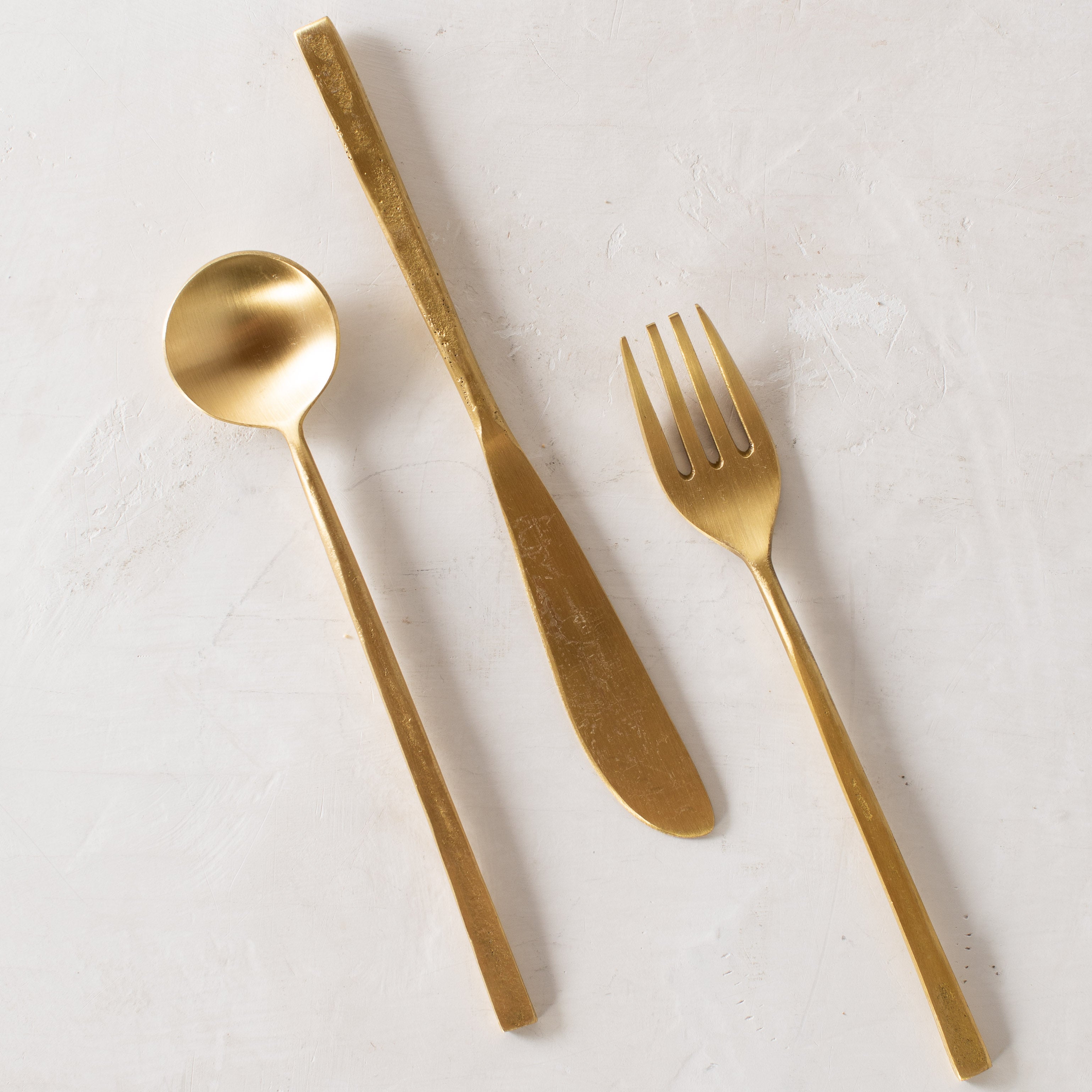 Organic Brass Flatware | Set of 3
