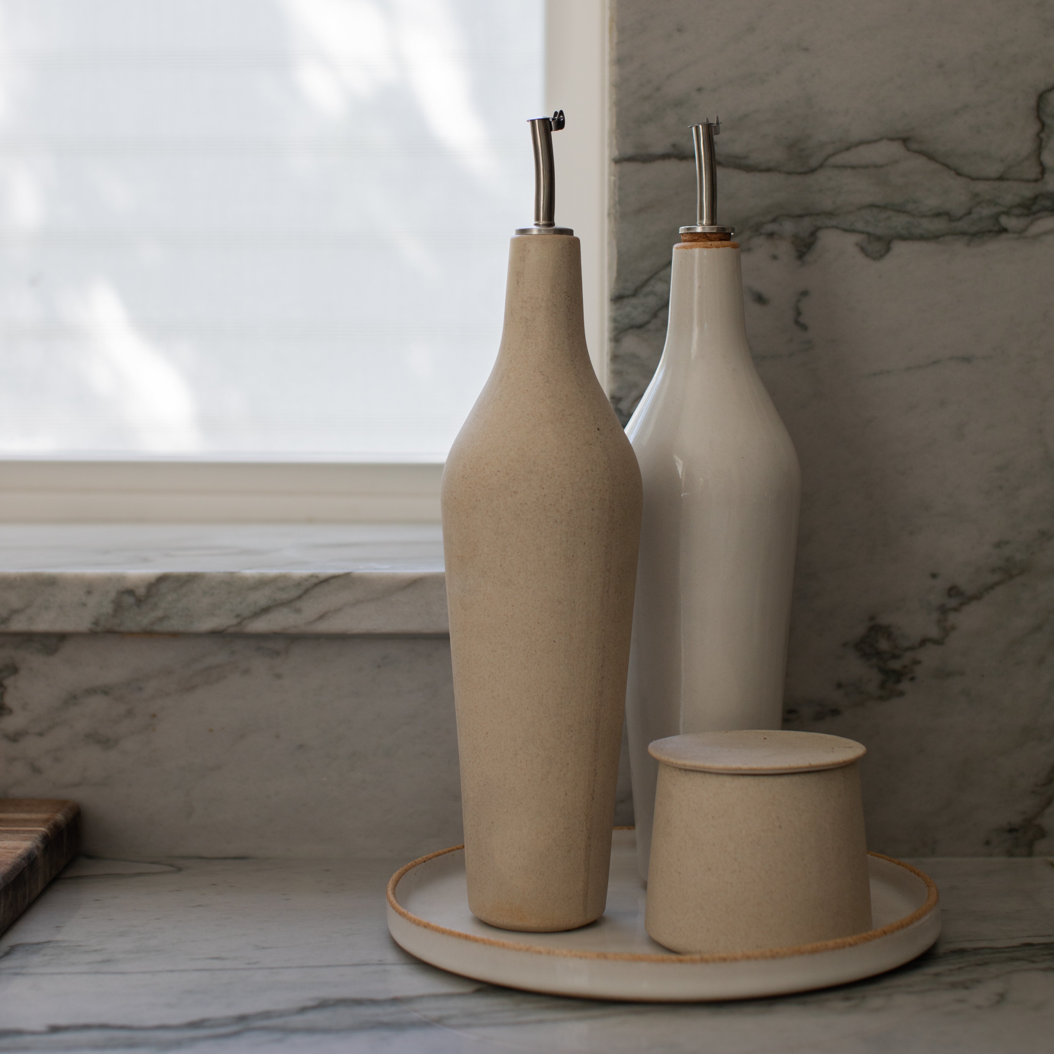 Seconds | Minimal Oil Cruet | Raw Stoneware