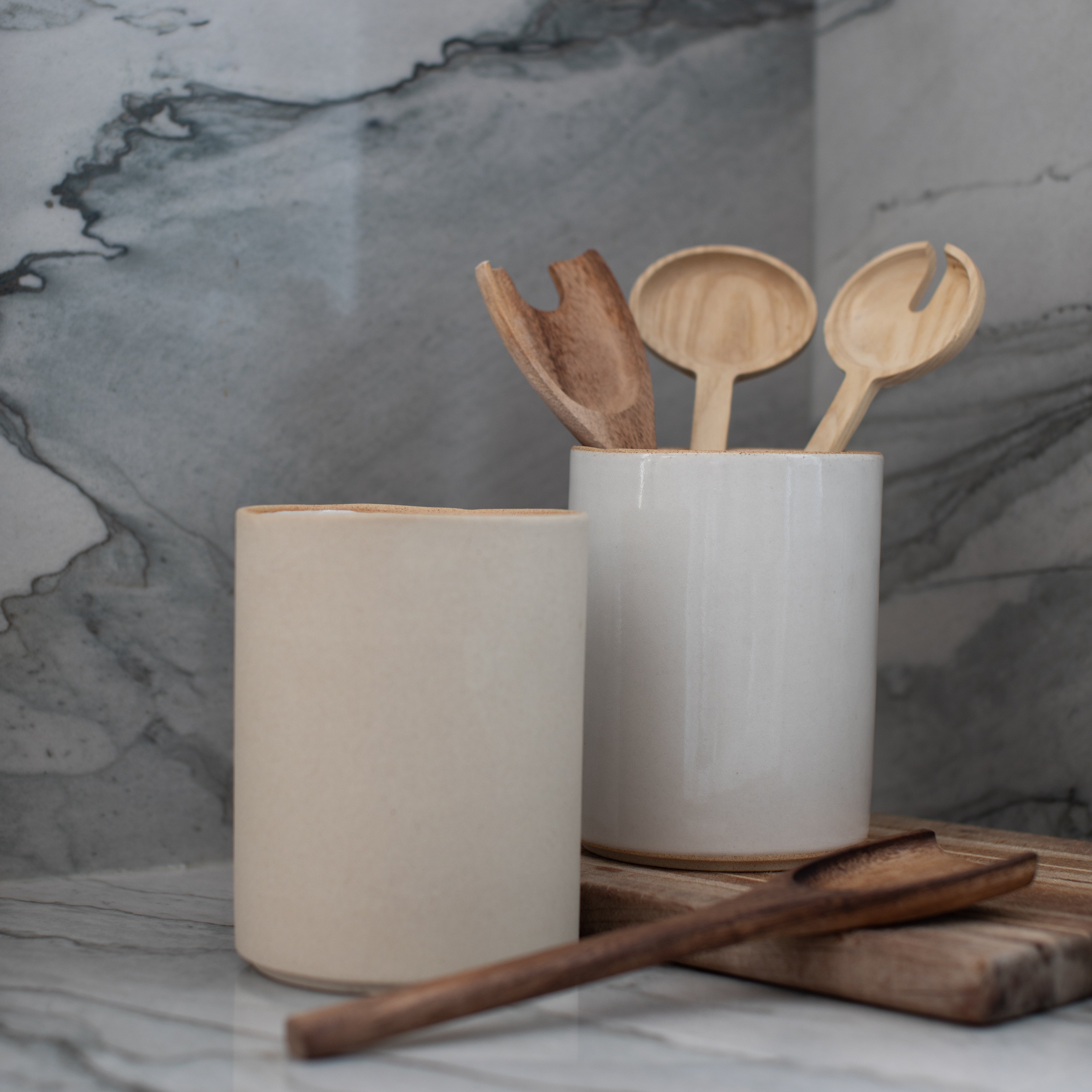 Seconds | Minimal Utensil Crock | Raw Stoneware